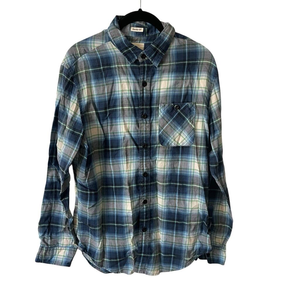 American Eagle Mens Medium Button Down Shirt Long Sleeve Collared Classic Fit